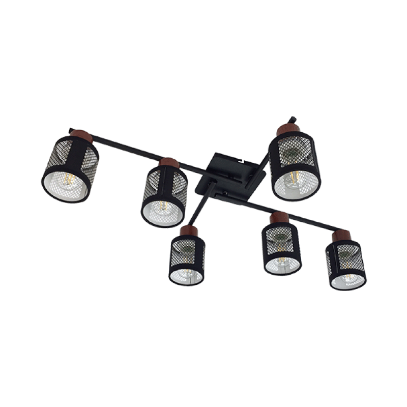 Lustra, Elmark, Delia, 6XE27, Negru, 955DELIA6/BL