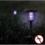 Lampă solară cu LED-uri împotriva țânțarilor, LED UV violet și alb, cu încărcare solară