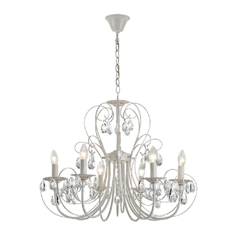 Candelabru, Elmark, Ruby, 6X E14, Bej/Auriu, Patinat, 955Ruby6
