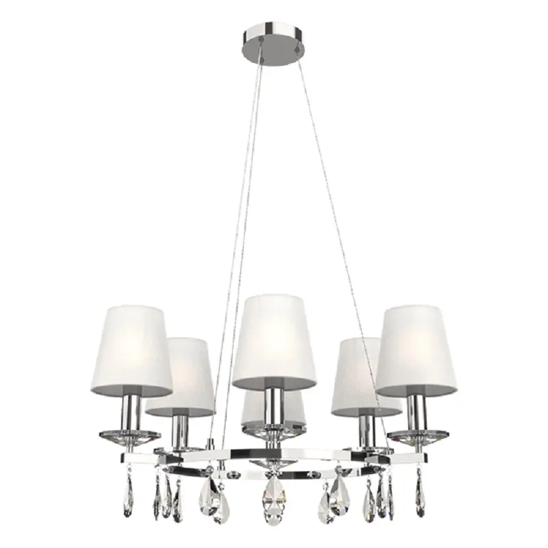 Candelabru, Elmark, Barbara, 6XE14, Alb Crom, 955BARBARA6