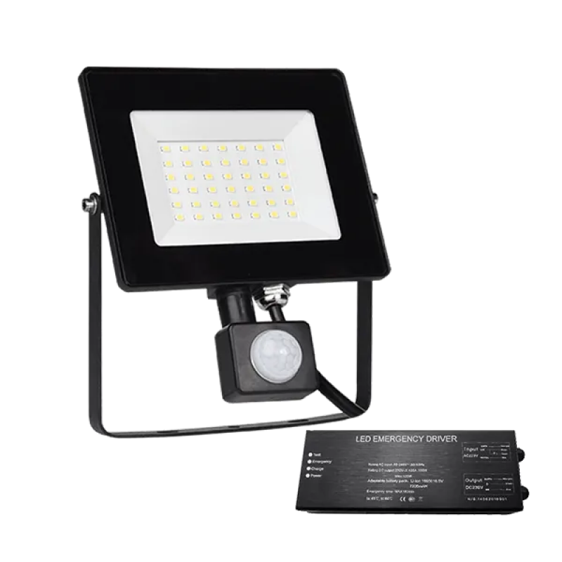 Proiector, LED, Helios, 30W, Negru, 5500K, Cu Senzor, + Kit Emergenta, IP65