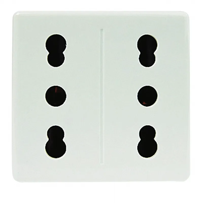 Priza, Dubla, Standard, Italiana, 250V, C.A., 2X2P+E, 16A, Amperaj, Dublu, P11-P17, 2, Module, Sistem, Alb, Gewiss, System, GW20291