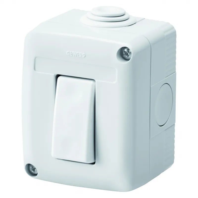 Carcasa, Protejata, Complet, Cu, Dispozitive, De, Sistem, Cu, Comutator, Bidirectional, 1P, 16, Ax, IP40, Gri, Ral, 7035, Gewiss, System, GW27803