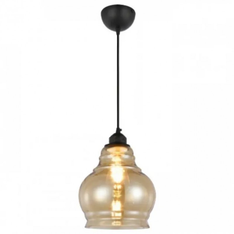 Pendul, Horoz, Rondo, Sticla, Amber, 1M, 1XE27, Max 60W, , 021-018-0001