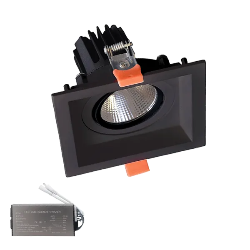 Spot LED, 176X176, H138, Mobil, 30W, 230V, 3000K, Alb, + Kit Emergenta