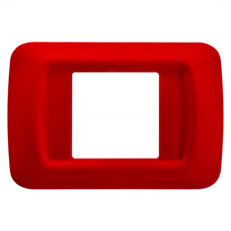 Placa, De, Sistem, Superioara, Finisare, Lucioasa, Din, Tehnopolimer, 2 Module, Geraniu, Rosu, Sistem, Gewiss, System, GW22522