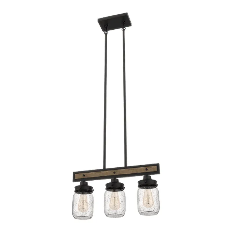 Candelabru, Elmark, Piera, 3XE27, Negru, Mat Lemn, 955PIERA3/BL