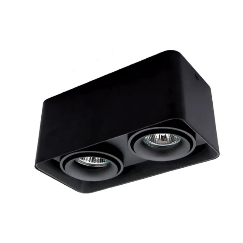 Spot, Elmark, Patrat, Dublu, Aparent, Negru, Dl-044, 92Dl044S2/Bl