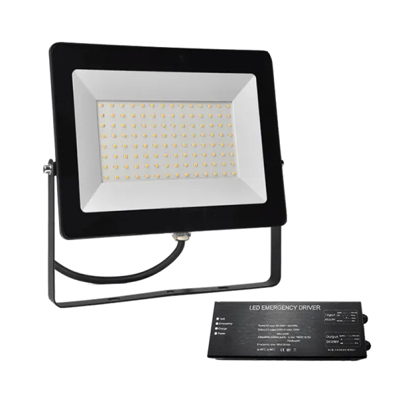 Proiector, LED, Helios, 100W, 5000K-5500K, Negru, + Kit Emergenta, IP65