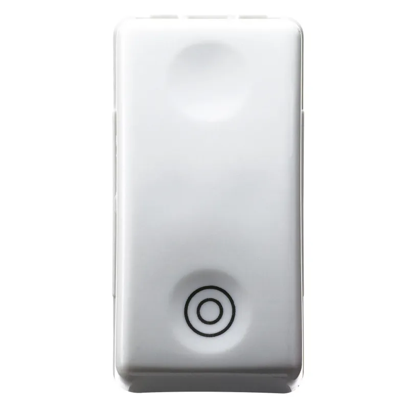 Buton, 2P, 250V, C.A., No, 10A, Neutru, Simbol, Cerc, Dublu, 1, Modul, Sistem, Alb, Gewiss, System, GW20517