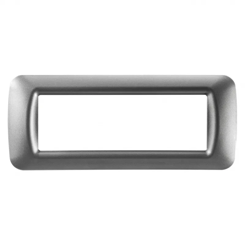 Placa, De, Sistem, Superioara, Finisare, Lucioasa, Din, Tehnopolimer, 6 Module, Titan, Metalic, Sistem, Gewiss, System, GW22606