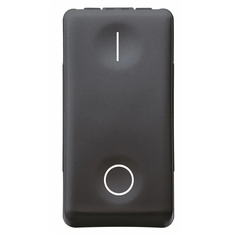 Intrerupator, Unidirectional, 2P, 250V, C.A., 16Ax, Neutru, Simbol, 0/I, 1, Modul, Sistem, Negru, Gewiss, System, GW21503