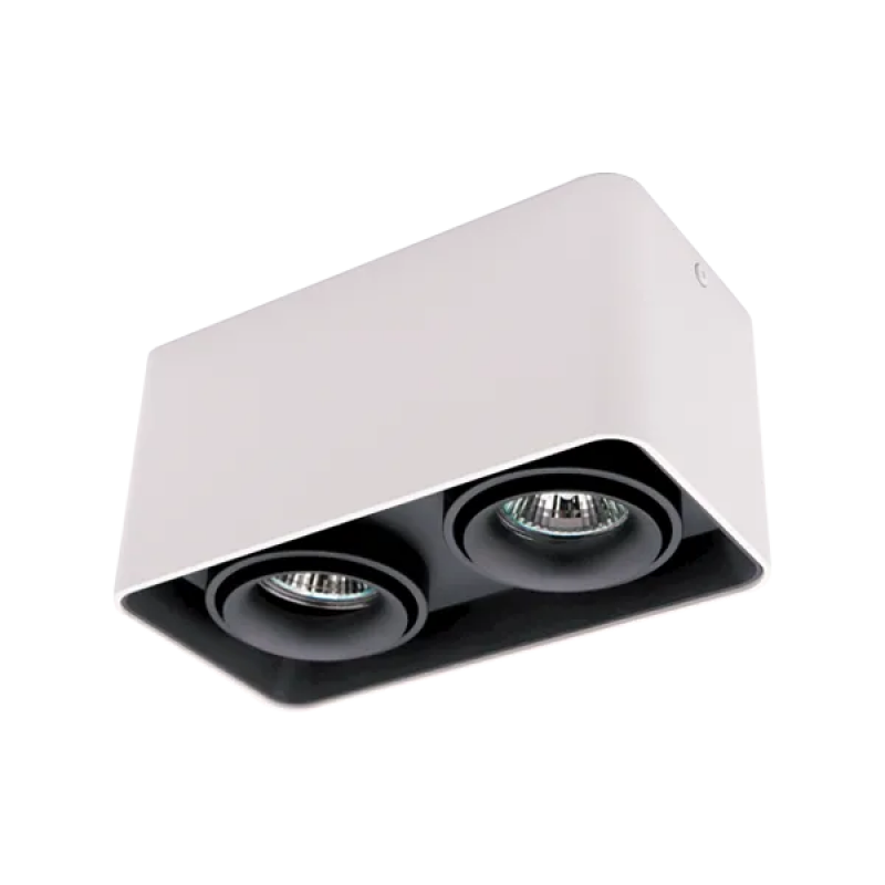 Spot, Elmark, Patrat, Dublu, Aparent, Negru/Alb, Dl-044, 92Dl044S2/Blwh