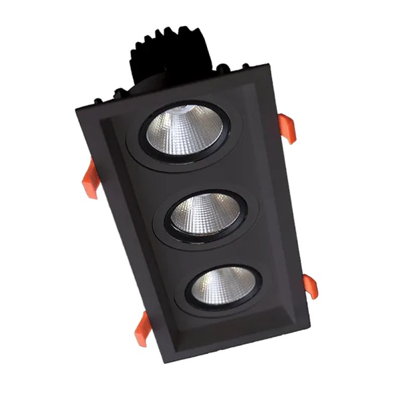 Spot LED, Triplu, Mobil, 3X30W, 230V, 4000K, Negru