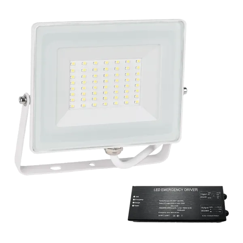 Proiector, LED, Helios, 50W, 4000K, Alb, + Kit Emergenta, IP65