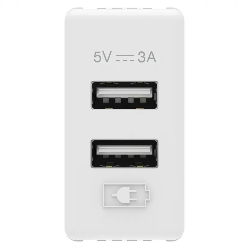 Incarcator, Usb, TIP, A+A, 3A, Alb, Sistem, Gewiss, System, GW20362