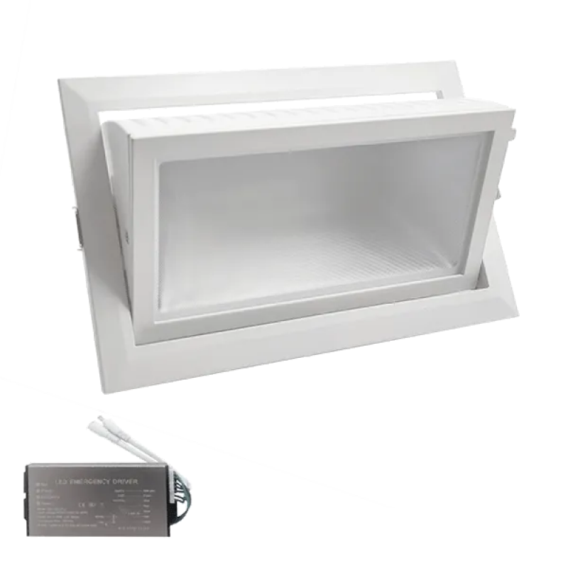 Spot LED, Incastrat, EL-6705, 40W, 3000K, Alb, + Kit Emergenta