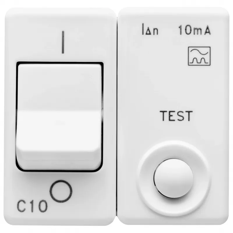 Intrerupator, Miniatural, De, Curent, Rezidual, 230V, C.A., Clasa, A, 1P+N, 10A, 3Ka, 10Ma, Caracteristica, C, 2, Module, Sistem, Alb, Gewiss, System, GW20438