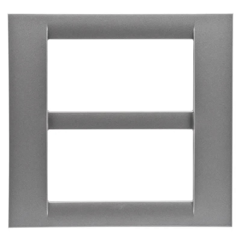 Placa, Virna, In, Finisaj, Lucios, Din, Tehnopolimer, 8 Module, (4+4, Suprapuse), Titan, Metalic, Sistem, Gewiss, System, GW22287