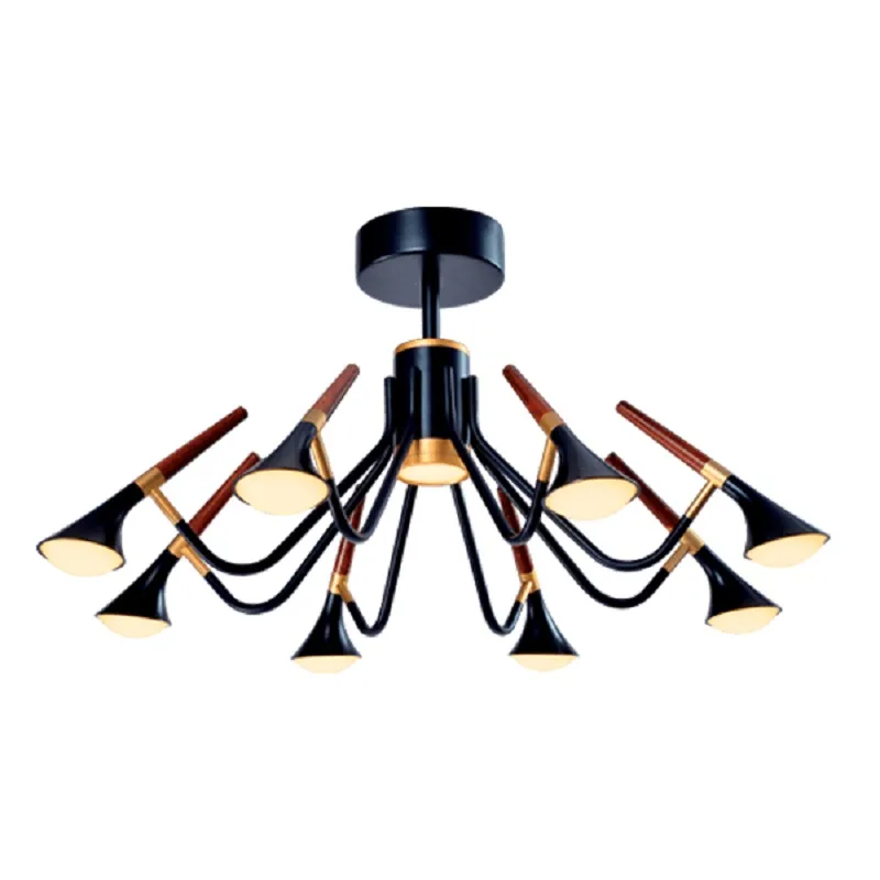 Lustra, Elmark, Duncan, LED, Negru/Lemn, 45W, 2700-Lumina calda (3000K), 955Duncan9