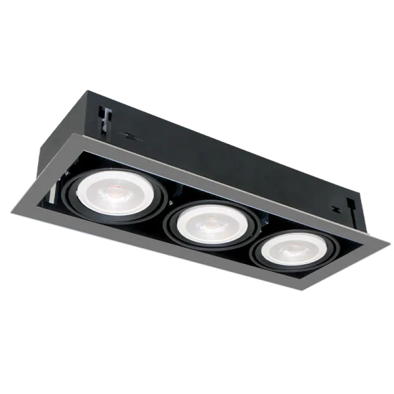 Spot, Elmark, Cu, LED, Quad310, 10W, 3X E27, Lumina neutra (4000K), Gri, Inchis, 92Q31040Dgr