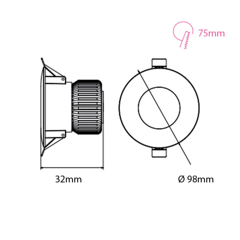 Spot, Horoz, LED, Negru, LED, 8W, 7000K, 200-265V, Alexa-8, 016-048-0008-040