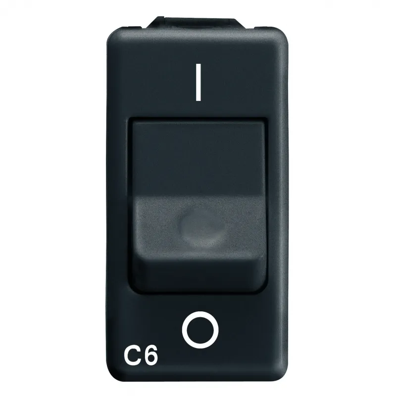 Intrerupator, Miniatural, 230V, C.A., 1P+N, 6A, 3Ka, Caracteristica, C, 1, Modul, Sistem, Negru, Gewiss, System, GW21434