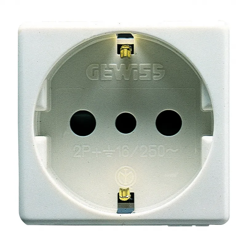 Priza, Standard, Italiana/Germana, 250V, C.A., 2P+E, 16A, P30, 2, Module, Sistem, Alb, Gewiss, System, GW20205
