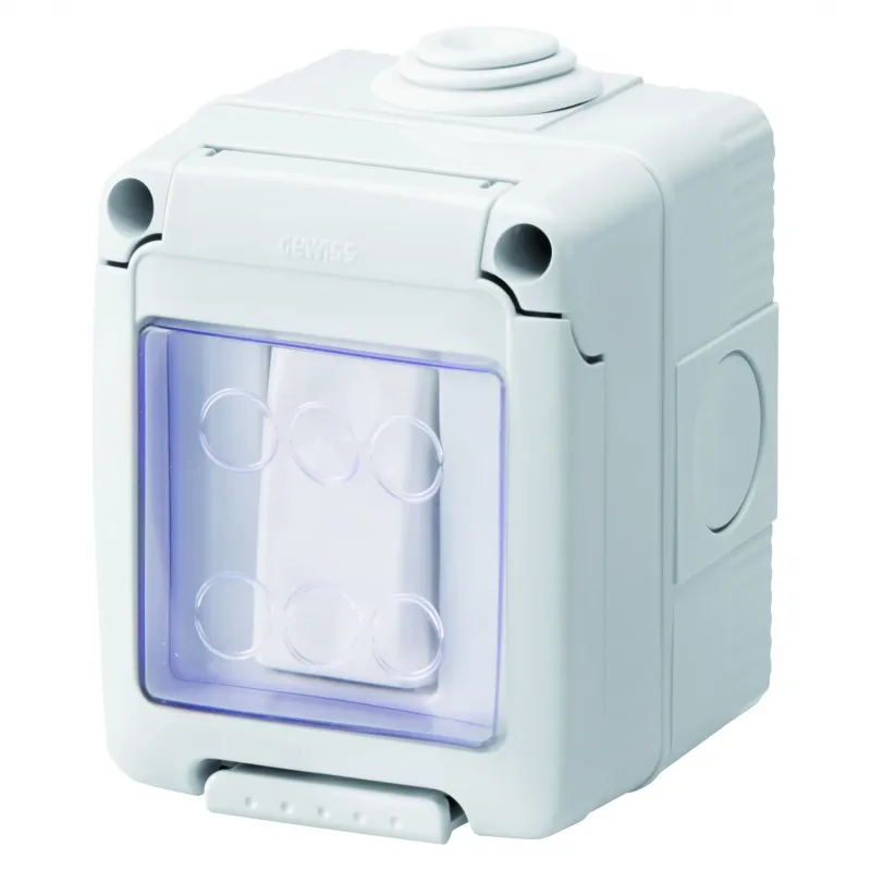 Carcasa, Etansa, Cu, Dispozitive, De, Sistem, Comutator, Bidirectional, 1P, 16Ax, IP55, Gri, Ral, 7035, Gewiss, System, GW27833
