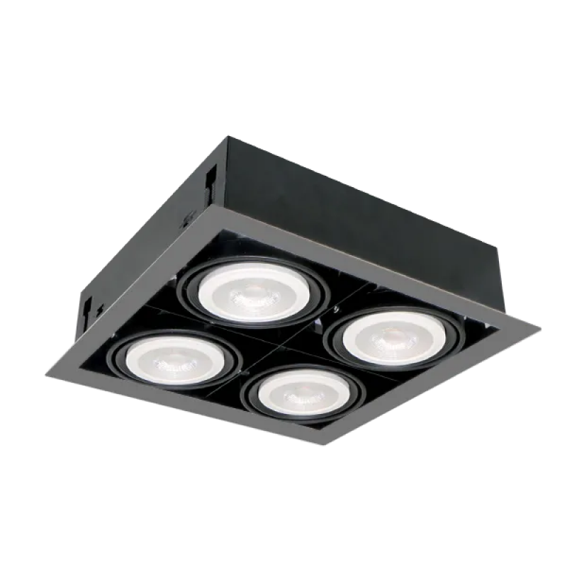Spot, Elmark, Cu, LED, Quad410, 10W, 4X E27, Lumina neutra (4000K), Gri, Inchis, 92Q41040Dgr
