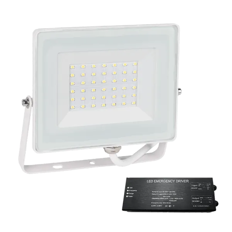 Proiector, LED, Helios, 30W, 4000K, Alb, + Kit Emergenta, IP65