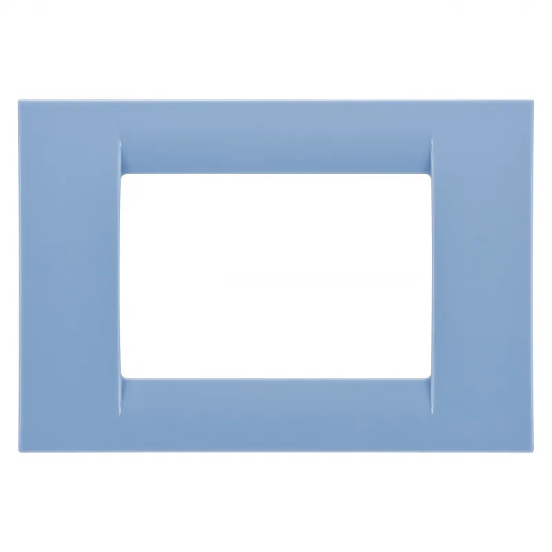 Placa, Virna, In, Finisaj, Lucios, Din, Tehnopolimer, 3 Module, Albastru, Deschis, Sistem, Gewiss, System, GW22163