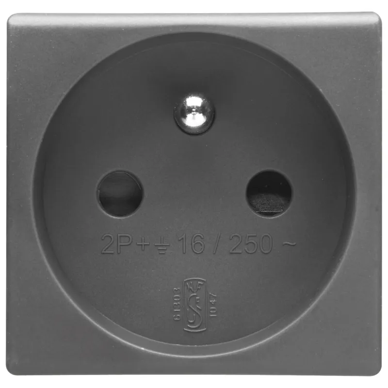 Priza, Standard, Franceza, 250V, C.A., 2P+E, 16A, 2, Module, Sistem, Negru, Gewiss, System, GW21207