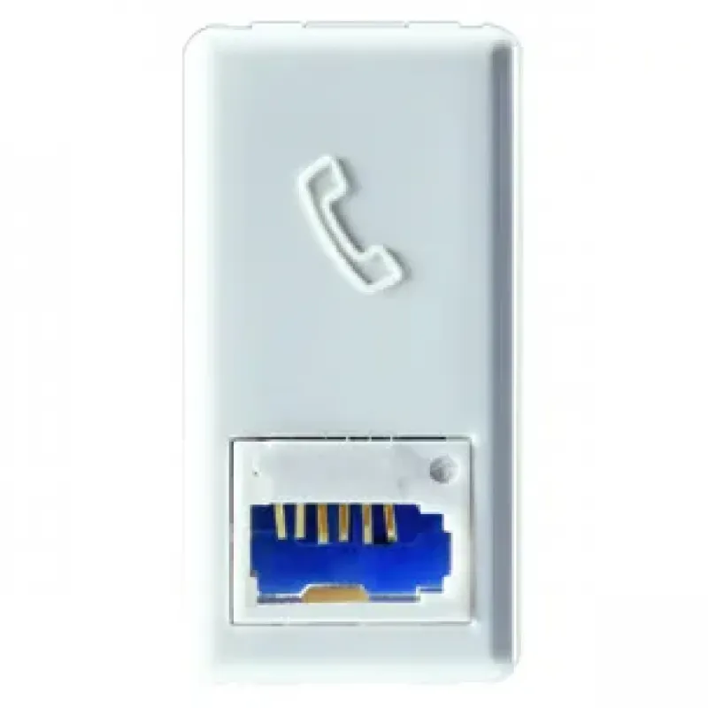 Priza, Telefonica, Standard, Britanica, 6, Contacte, Terminale, Cu, Insurubare, 1, Modul, Sistem, Alb, Gewiss, System, GW20272