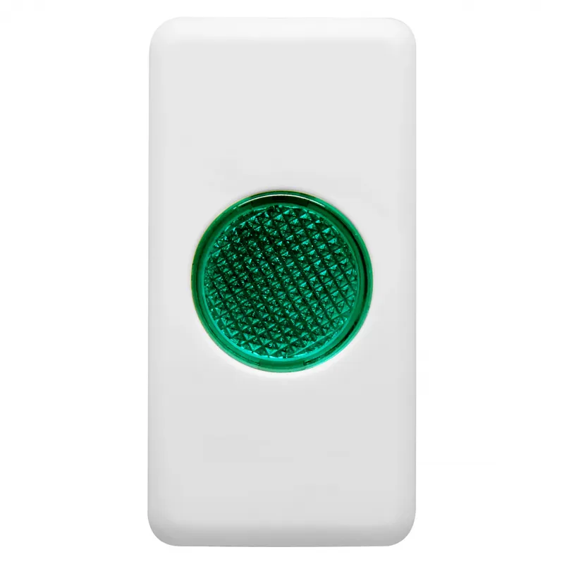 Lampa, Indicatoare, Unica, 12/24/250V, Verde, 1, Modul, Sistem, Alb, Gewiss, System, GW20604
