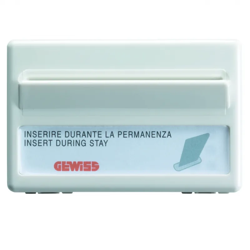 Comutator, Ecuson, Universal, Pentru, Sistemul, Hotelier, UnIPolar, No, 10A, Ecuson, 54Mm, Retroiluminat, 230V, 3, Module, Sistem, Alb, Gewiss, System, GW20820