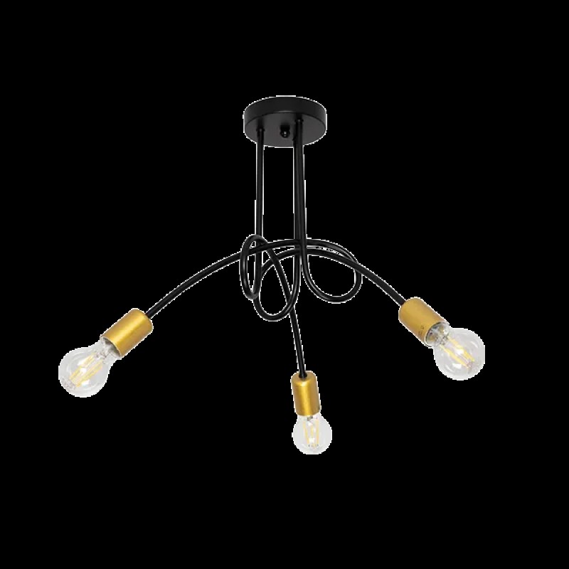 Candelabru Mya 3 X E27 Negru - Auriu 955MYA3