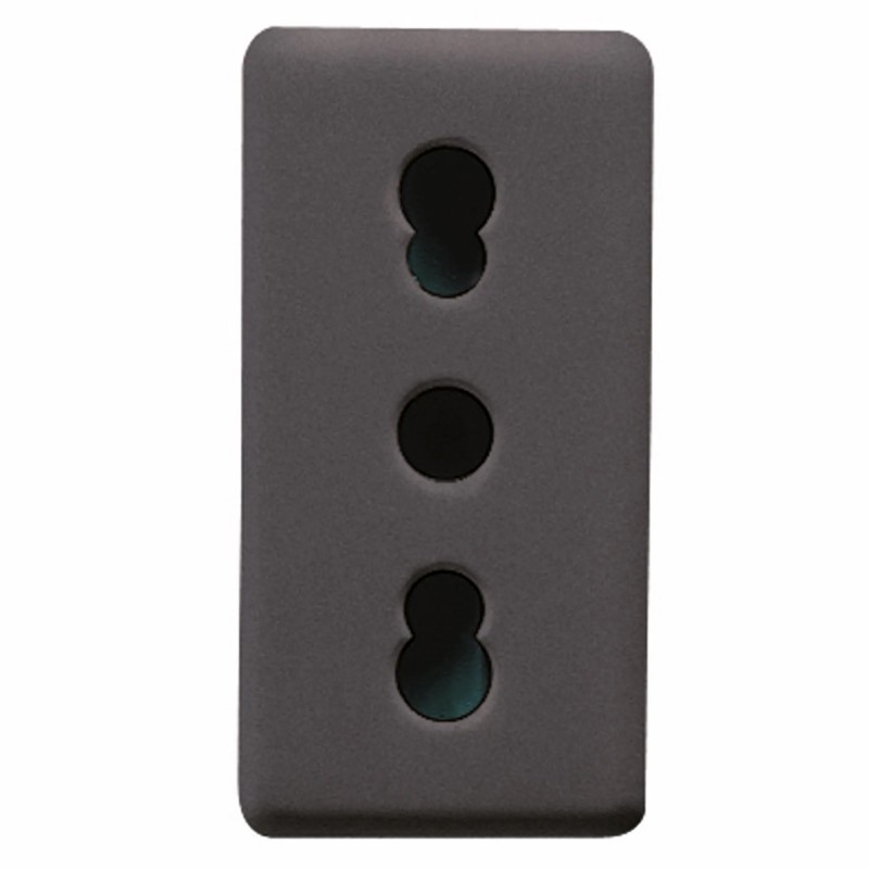 Priza Italiana Gewiss System 16A 2P+E Bivalenta Negru GW21203
