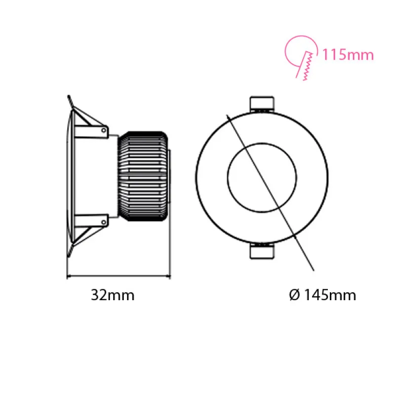 Spot, Horoz, Negru, LED, 20W, 7000K, 200-265V, Alexa-20, 016-048-0020-040