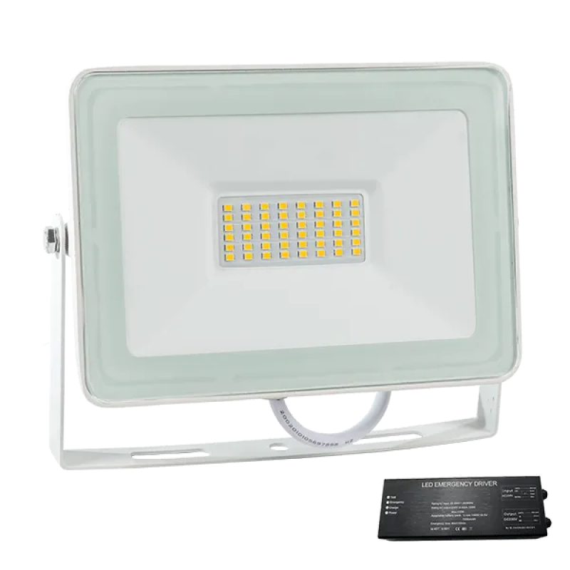 Proiector, LED, VEGA50, Slim, 50W, 3000K, Alb, + Kit Emergenta, IP65