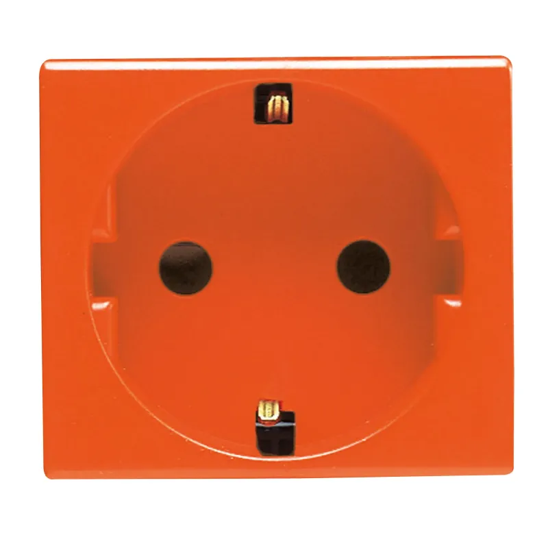 Priza, Standard, Germana, 250V, C.A., Pentru, Linii, Dedicate, 2P+E, 16A, 2, Module, Portocaliu, Sistem, Gewiss, System, GW20288