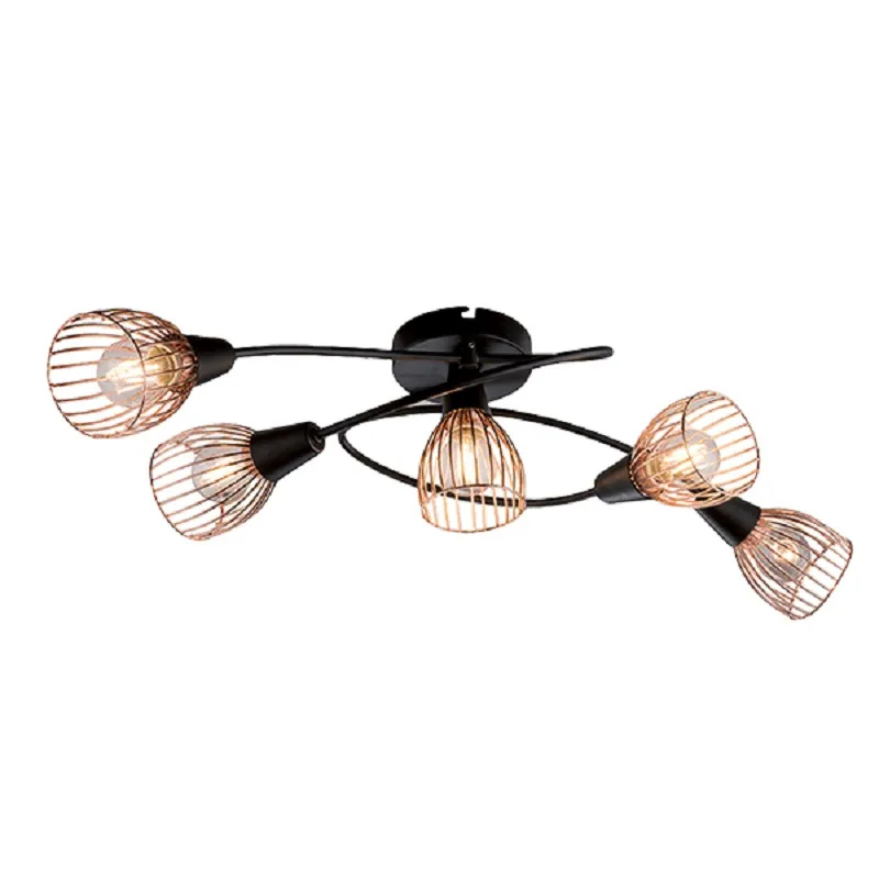 Lustra Elmark 5XE14 AMBIX NEGRU/CuPRU