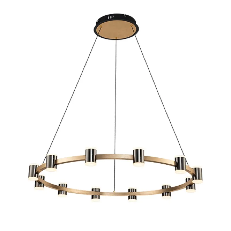 Candelabru, Elmark, Axel, LED, 96W, Negru / auriu, Lumina calda (3000K), D880, 955AXEL30496