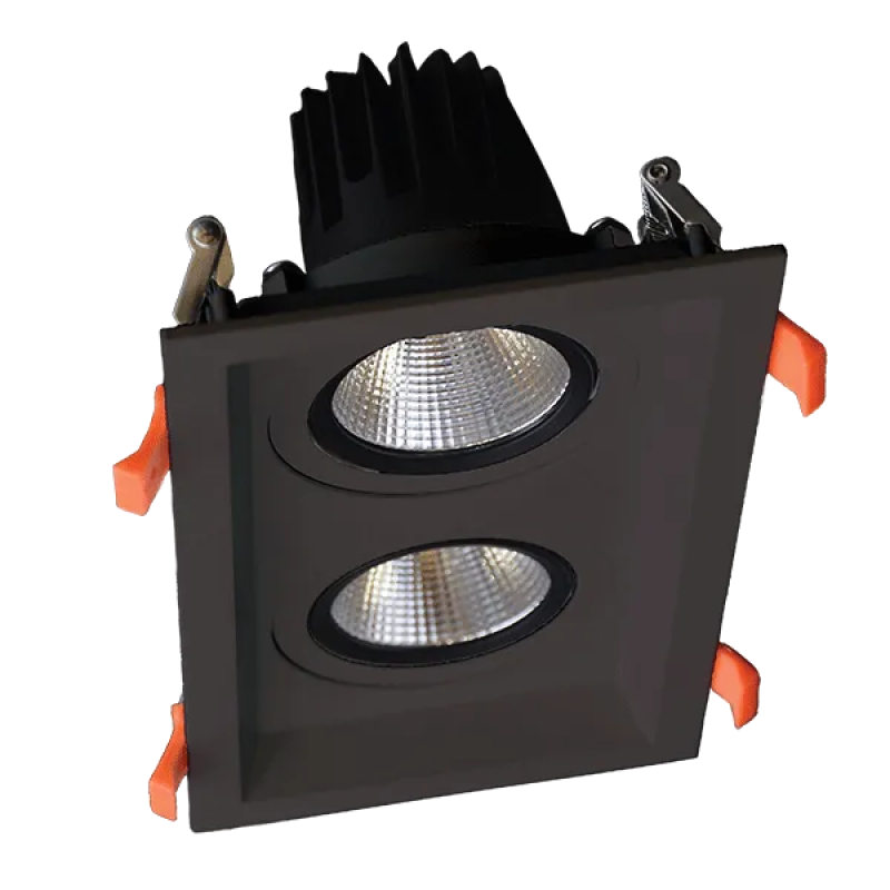 Spot LED, Dublu, Mobil, 2X30W, 230V, 3000K, Negru