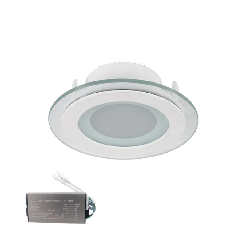 Spot LED, Sticla, D200, Alb, Rotund, 18W, 2700K, + Kit Emergenta