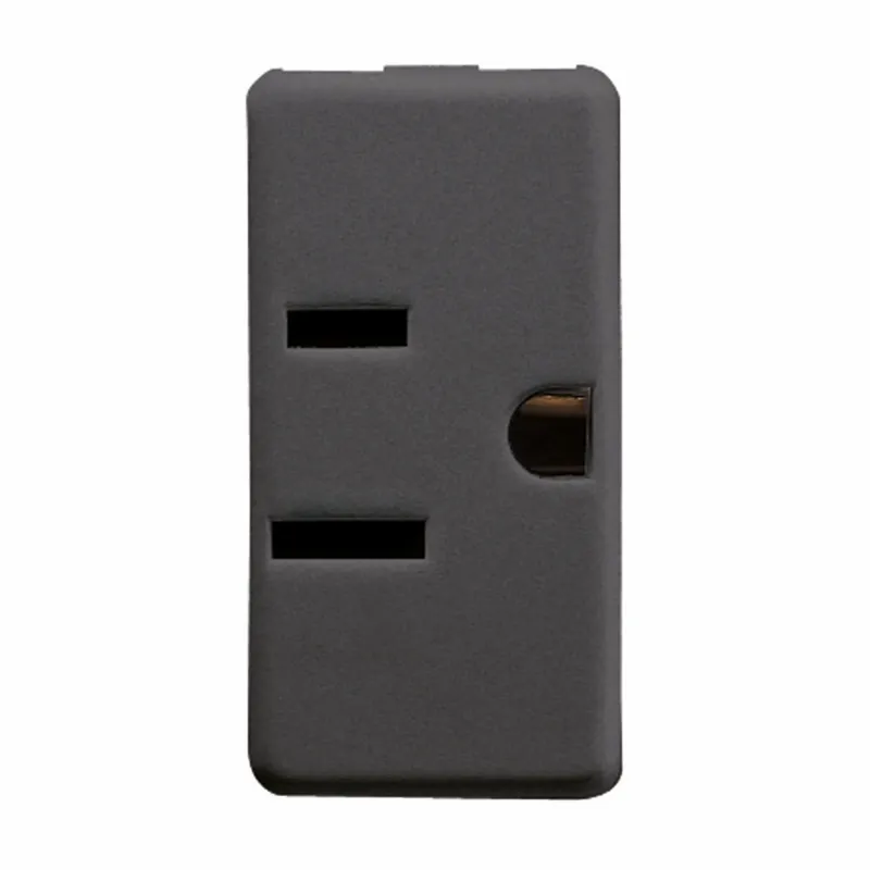 Priza, Standard, Sua, 250/125V, C.A., 2P+E, 15A, 125V, Fisa, Orizontala, Paralela, Plata, 1, Modul, Sistem, Negru, Gewiss, System, GW21214