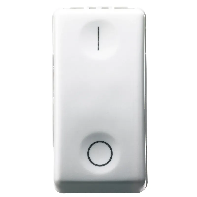 Intrerupator, Unidirectional, 2P, 250V, C.A., 16Ax, Neutru, Simbol, 0/I, 1, Modul, Sistem, Alb, Gewiss, System, GW20503