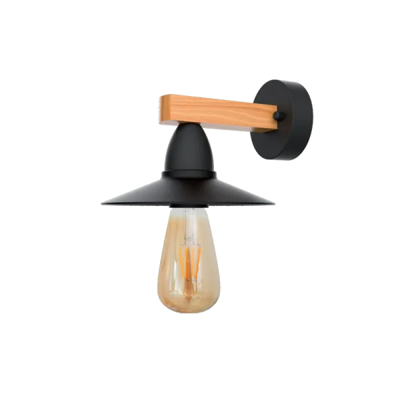 Aplica Elmark PHIL 1XE27 NEGRU/LEMN