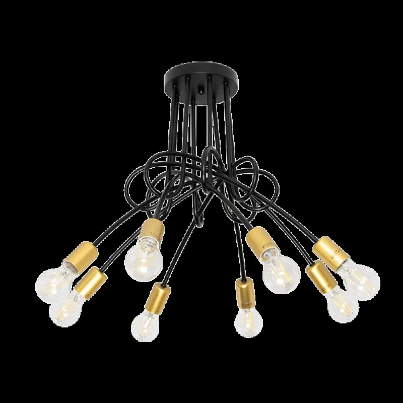 Candelabru Mya 8 X E27 Negru - Auriu 955MYA8