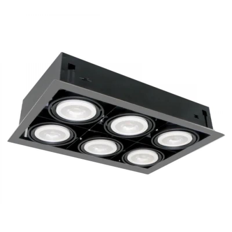 Spot, Elmark, Cu, LED, Quad610, 10W, 6X E27, Lumina neutra (4000K), Gri, Inchis, 92Q61040Dgr